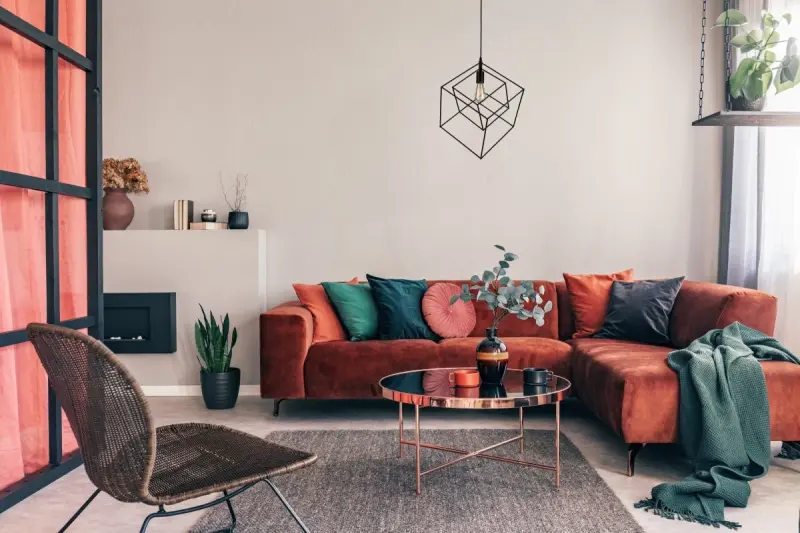 Lâmpada pendente geométrica preta Decor Rosa composta por 2 cubos pretos 3437