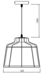 Lâmpada suspensa verde Decor Goa com moldura dourada decorativa 3499