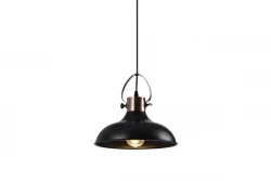 Decor Mees lâmpada pendente de metal preto com fixação de cúpula em forma de lâmpada de querosene 2363