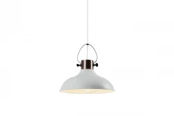 Decore Mees, lâmpada pendente de metal branco com fixação de cúpula em forma de lâmpada de querosene 2332
