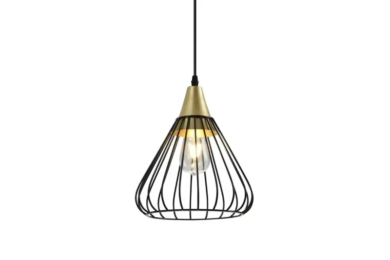 Decoração Tess preta dourada metálica pendente em forma de cone 2394