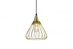 Decor Tess abajur pendente de arame metálico dourado em forma de cone 2516.