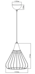Decor Tess abajur pendente de arame metálico dourado em forma de cone 2516.