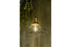 Decoração Lotte pendente vintage de arame preto em forma de cone 2622