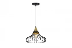 Decoração Lotte pendente vintage de arame preto em forma de cone 2622