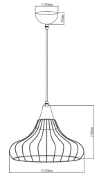 Decoração Lotte lâmpada pendente vintage de fio cônico azul 2660