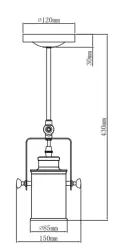 Lâmpada pendente Decor Demir preta com 1 fonte de luz 3963