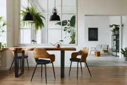Decoração Noor elegante lâmpada pendente preta com elemento de cobre 2691