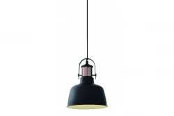Decoração Noor elegante lâmpada pendente preta com elemento de cobre 2691