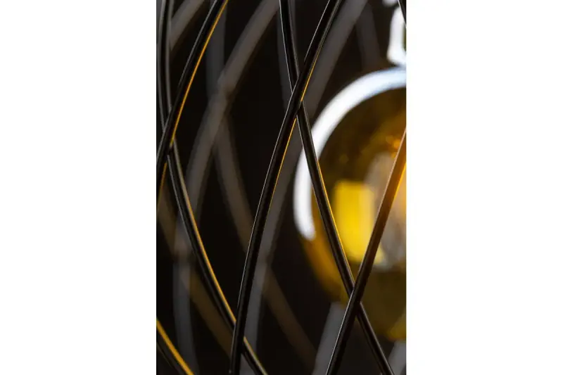 Decor Viela pendente de metal preto em forma de fio, formato esférico, diâmetro de 25 cm 6972