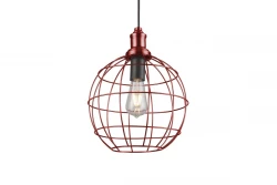 Luminária pendente Decor Viela de metal em forma de fio dourado envelhecido, formato esférico, diâmetro 29 cm 7016.