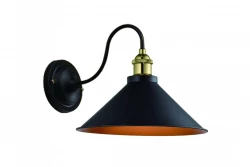 Decor Mani lâmpada de parede de metal preto e dourado, diâmetro 22 cm 4052