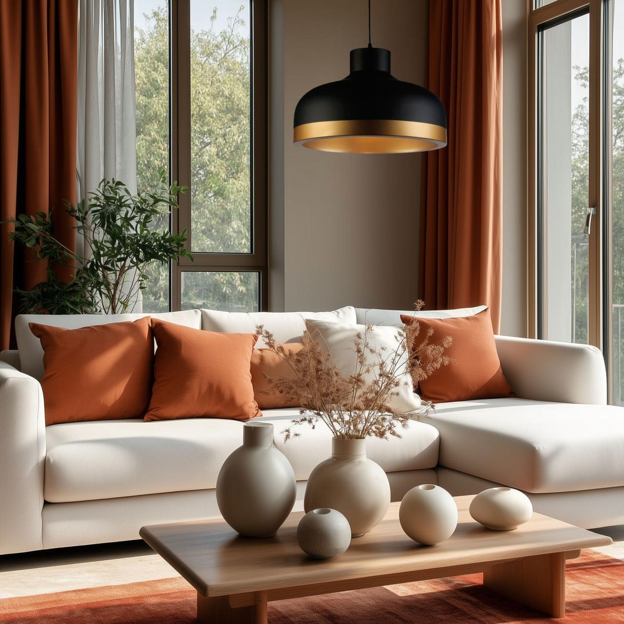 Lâmpada pendente moderna Decor Goldi preto dourado, diâmetro 42 cm 4113 - Productafbeelding 2