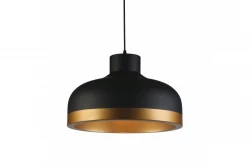 Lâmpada pendente moderna Decor Goldi preto dourado, diâmetro 42 cm 4113