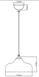 Decor Marite lâmpada suspensa clássica vidro fumê diâmetro 26 cm 7061