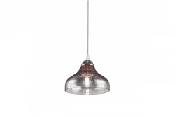 Decor Marite lâmpada suspensa clássica vidro fumê diâmetro 26 cm 7061
