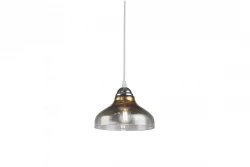 Luminária suspensa clássica Decor Marite preta com vidro tingido de ouro, diâmetro 26 cm 7085.