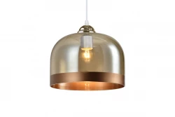 Lustre pendente cilíndrico de vidro âmbar Decor Lati, diâmetro 23,5 cm 7146