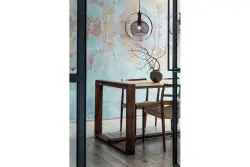 Luminária pendente Decor Xalis com cúpula de fio preto e borda de metal, diâmetro de 19,5 cm, 7214