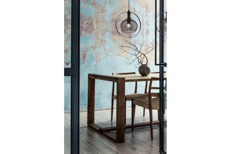 Luminária pendente Decor Xalis com cúpula de fio preto e borda de metal, diâmetro de 19,5 cm, 7214