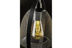 Luminária pendente Decor Xalis com cúpula de fio preto e borda de metal, diâmetro de 18,5 cm 7320