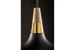 Luminária Pendente Moderna Decor Skandi Preta com Diâmetro de 35 cm 7382