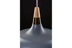 Luminária pendente cinza moderna Decor Skandi, diâmetro de 35 cm, modelo 7368