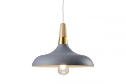Luminária pendente cinza moderna Decor Skandi, diâmetro de 35 cm, modelo 7368