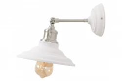 Lâmpada de parede ajustável branca Decor Loret, diâmetro de 20 cm, modelo 7871.