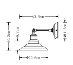Lâmpada de parede ajustável Decor Loret cinza com interruptor, diâmetro de 20 cm, 8229