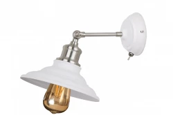 Lâmpada de parede ajustável branca Decor Loret com interruptor, diâmetro de 20 cm, modelo 8267