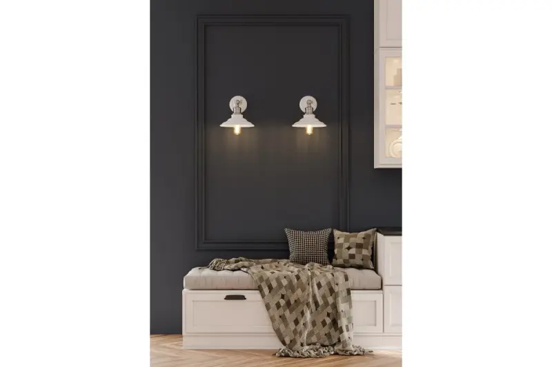 Decor Loret adjustable wall lamp with switch, white, 20 cm diameter 8267