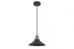Decor Loret lâmpada pendente preta atemporal, diâmetro de 20,5 cm, modelo 8731