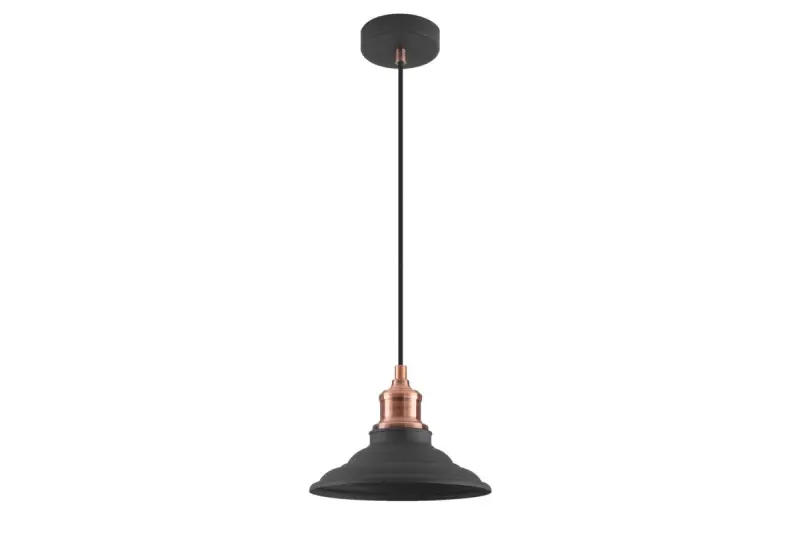 Decor Loret lâmpada pendente preta atemporal, diâmetro de 20,5 cm, modelo 8731