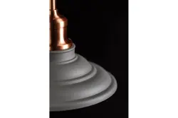 Lâmpada pendente cinza atemporal Decor Loret 20,5 cm de diâmetro 8854