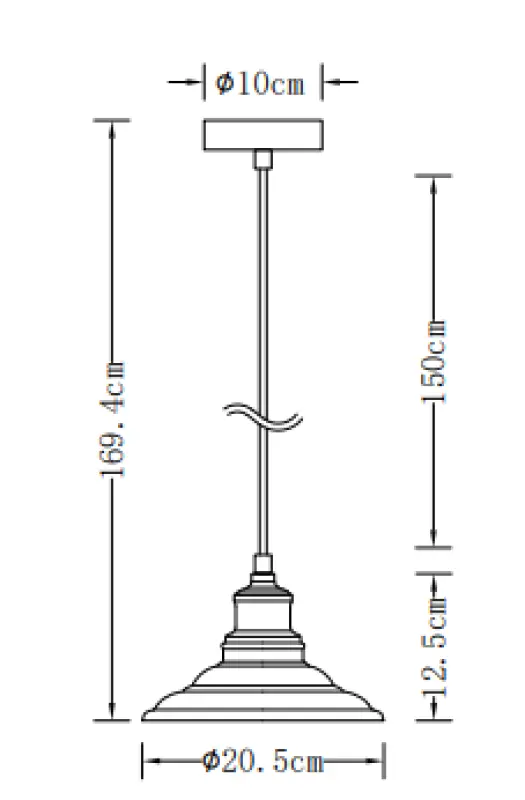 Lâmpada pendente cinza atemporal Decor Loret 20,5 cm de diâmetro 8854