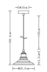 Luminária pendente branca atemporal Decor Loret com diâmetro de 20,5 cm 9691