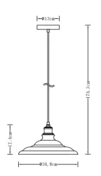 Decoração Loret lâmpada pendente cinza atemporal diâmetro 34,8 cm 9790