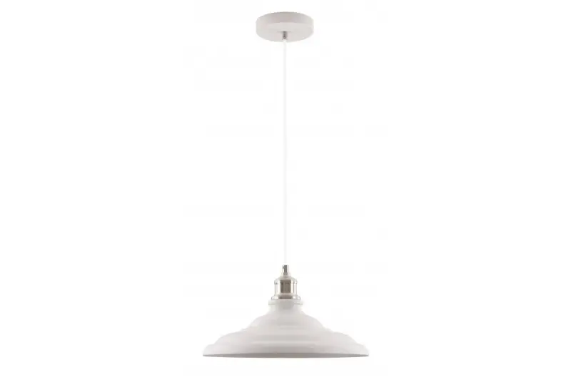Luminária pendente branca atemporal Decor Loret, diâmetro de 34,8 cm, modelo 9844