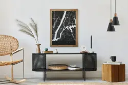 Decor Gianni elegante pendente de cobre preto, 22 cm de diâmetro, 9974