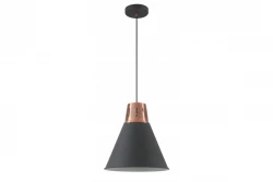 Luminária pendente preta elegante Decor Gianni em cobre com diâmetro de 32 cm 8105