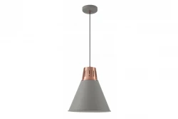 Luminária pendente elegante de cobre cinza Decor Gianni, diâmetro de 32 cm, modelo 8167