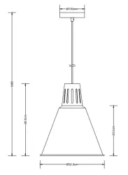 Decor Gianni elegante lâmpada pendente totalmente branca com 32 cm de diâmetro 8112