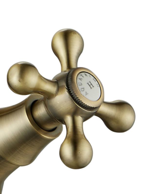 AquaTrimo Windsor torneira de cozinha clássica nostálgica com bica angular bronze 21WS7531BN