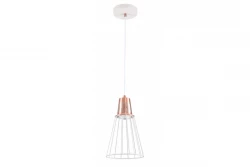Decoração Kaliope moderna lâmpada pendente de fio de cobre branco 18 cm diâmetro 8235
