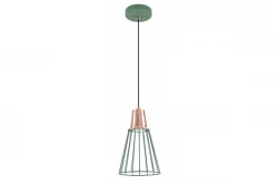 Decoração Kaliope moderna lâmpada pendente de arame verde 18 cm de diâmetro 8044