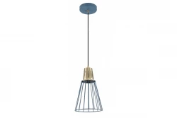 Decoração Kaliope moderna luminária pendente de fio azul, diâmetro de 18 cm, 8266