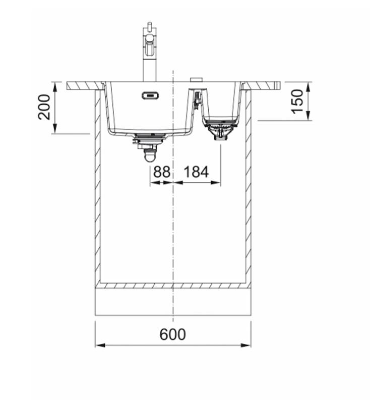 Franke Maris MRG 160-34-15 Fragranite black edition matte black undermount sink large Left Basin