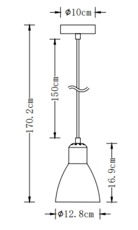 Luminária pendente Decor Etore bege com fio preto 2089