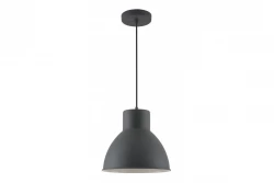 Lâmpada pendente Decor Dante preto fosco com interior branco diâmetro 27,5 cm 2119
